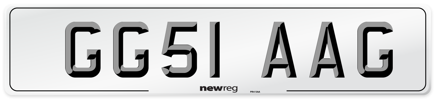 GG51 AAG Number Plate from New Reg